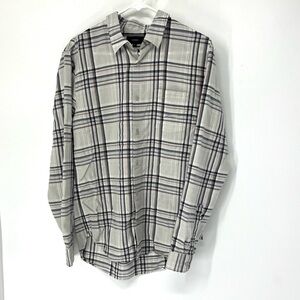Vince Gray Plaid button down Shirt men’s medium
